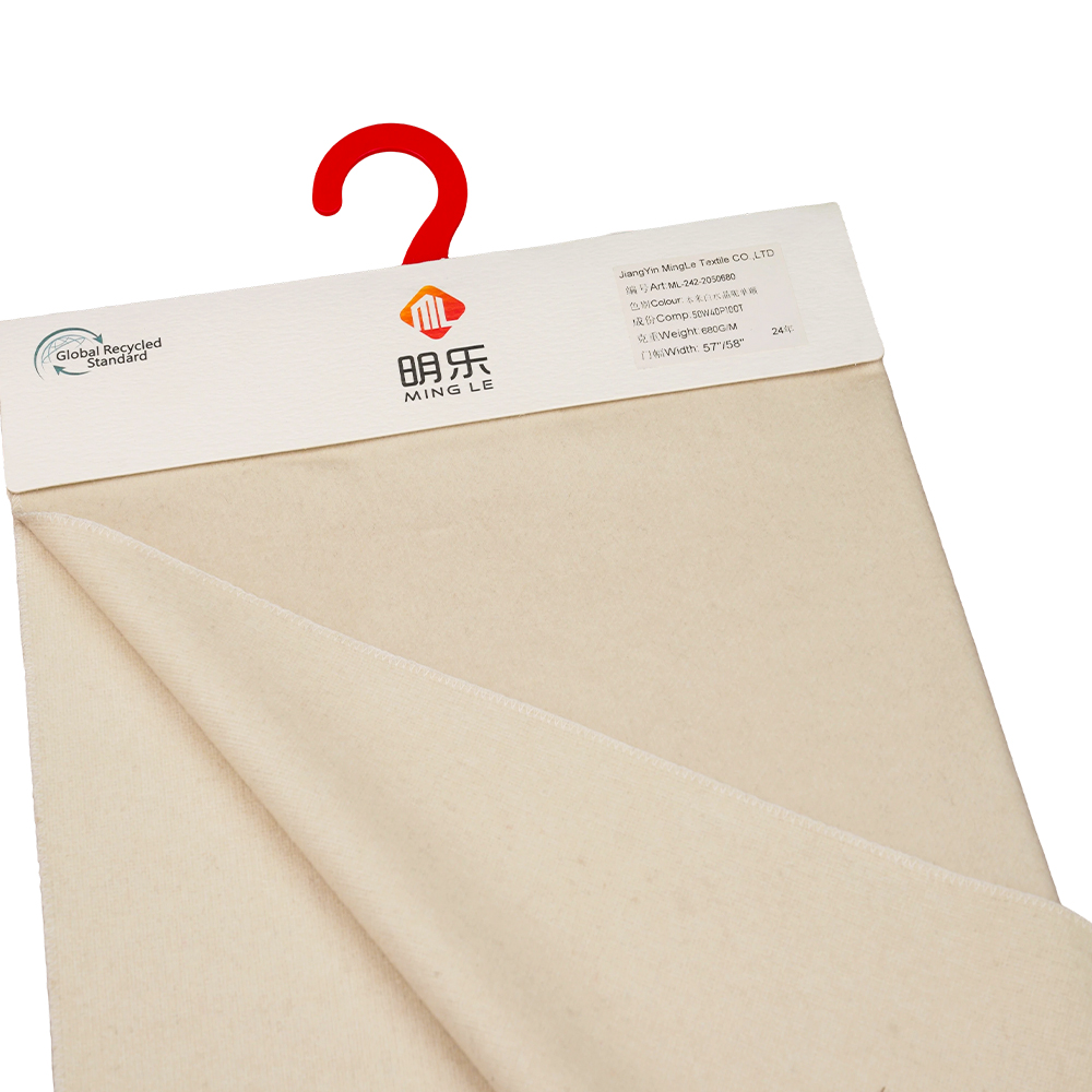 50% ウール、40% ポリエステル、10% その他の繊維、680G/M、ベージュ、クリスタル ウール片面オーバーコーティング、ML-242-2050680