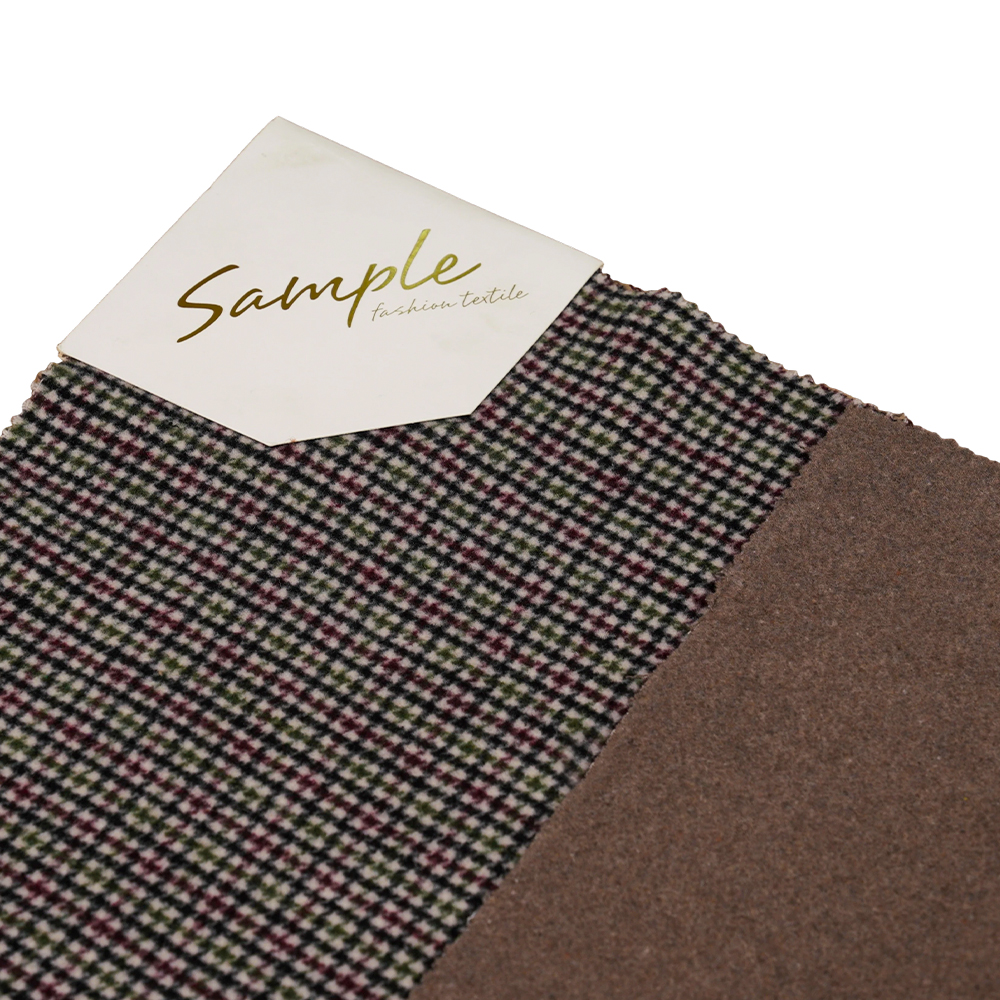 ウール20%、ポリエステル70%、その他繊維10%、800G/M、カラーチェック、両面ベルベット生地、ML-4400-3