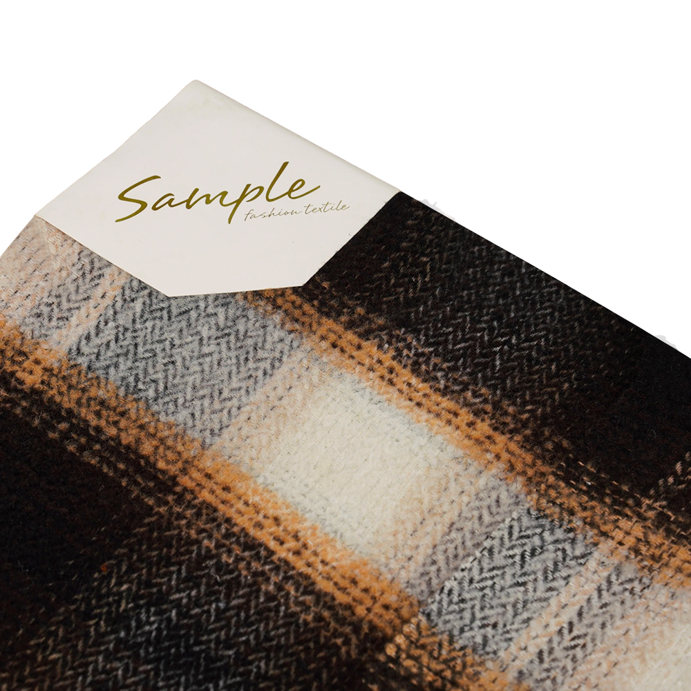 40% ウール、60% ポリエステル、540G/M、白黒、サークルツイード生地、ML-8021071
