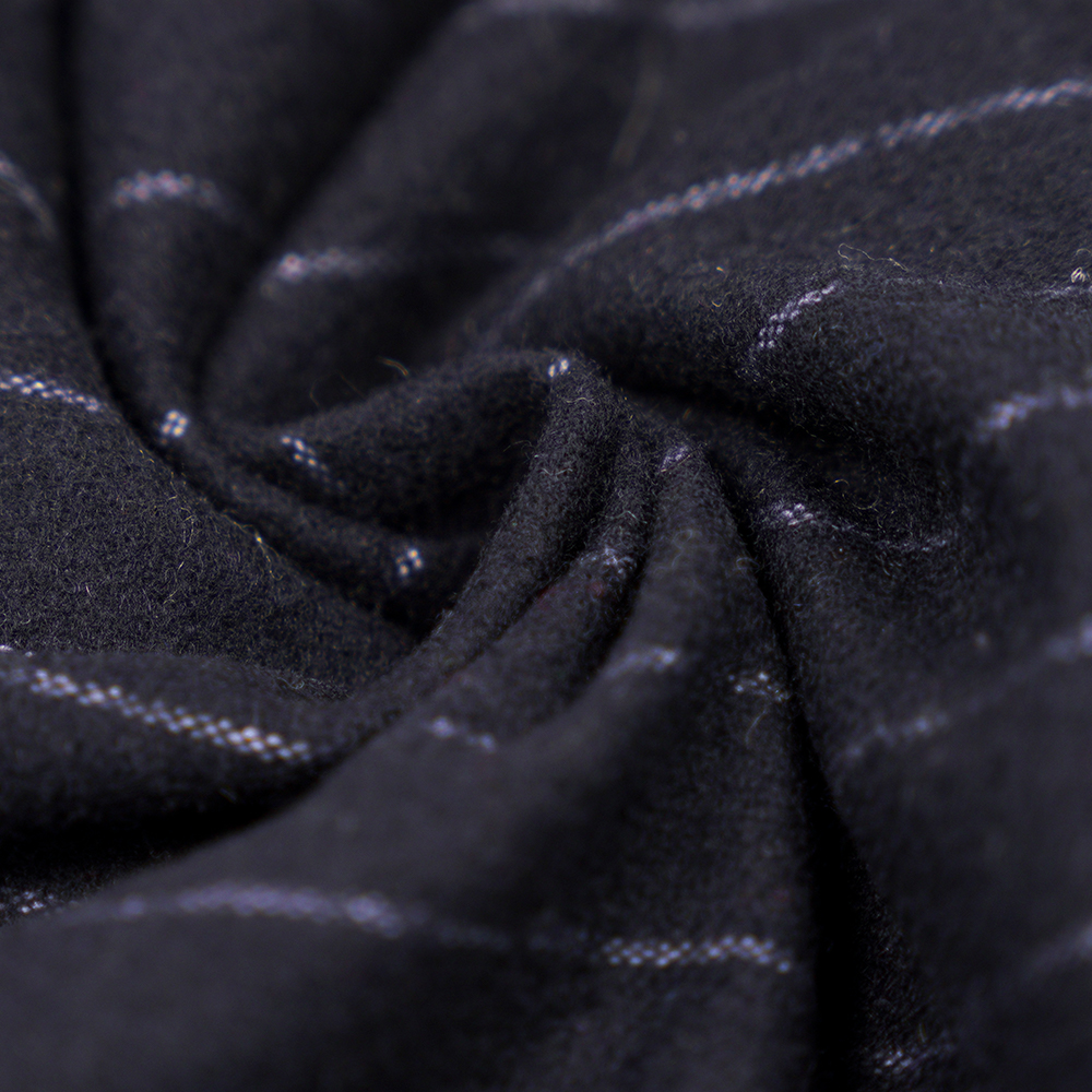 53% ウール、47% ポリエステル、350G/M、Zhiqing + ホワイト、縦縞フランネル生地、ML-317245X-2