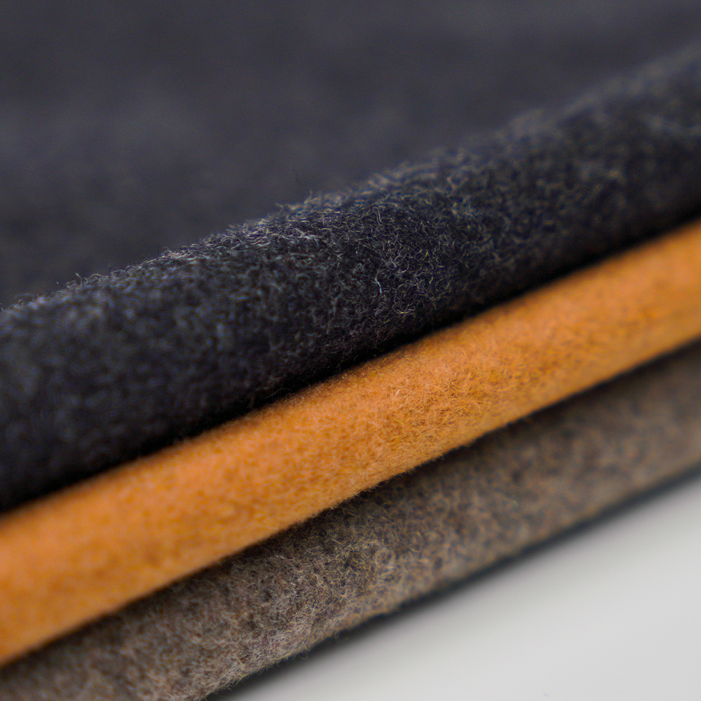 ウール60%、ポリエステル30%、他繊維10%、800G/M、ダークグレー、メルトン ML-90345