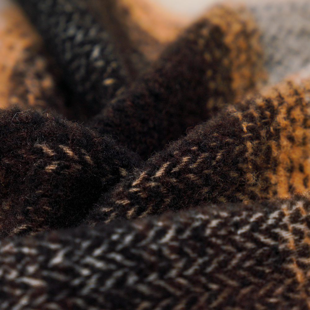 40% ウール、60% ポリエステル、540G/M、白黒、サークルツイード生地、ML-8021071